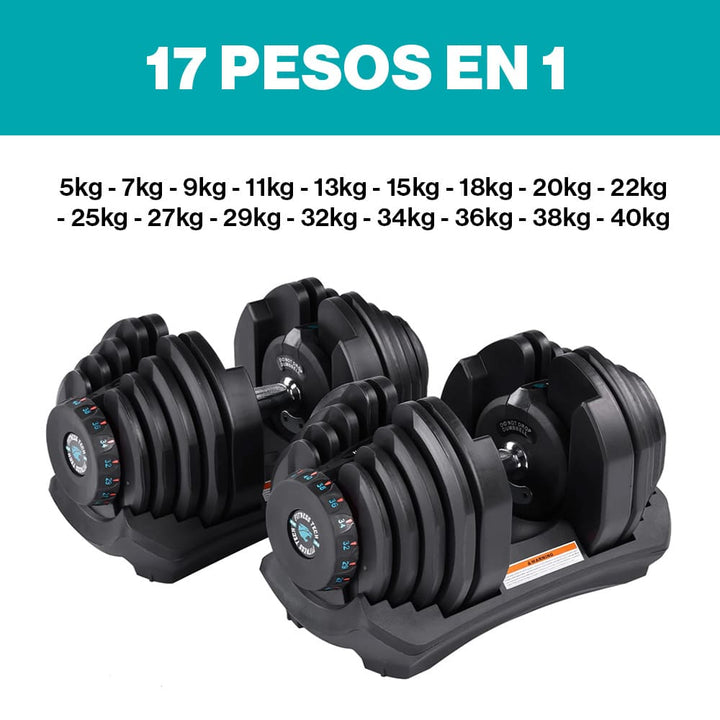 Mancuernas Ajustables de 5kg a 40kg - Pesos