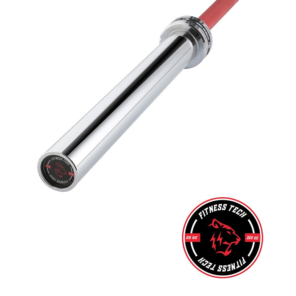 Gryf olimpijski 2,2M * 50MM 4 łożyska Czerwony 365kg