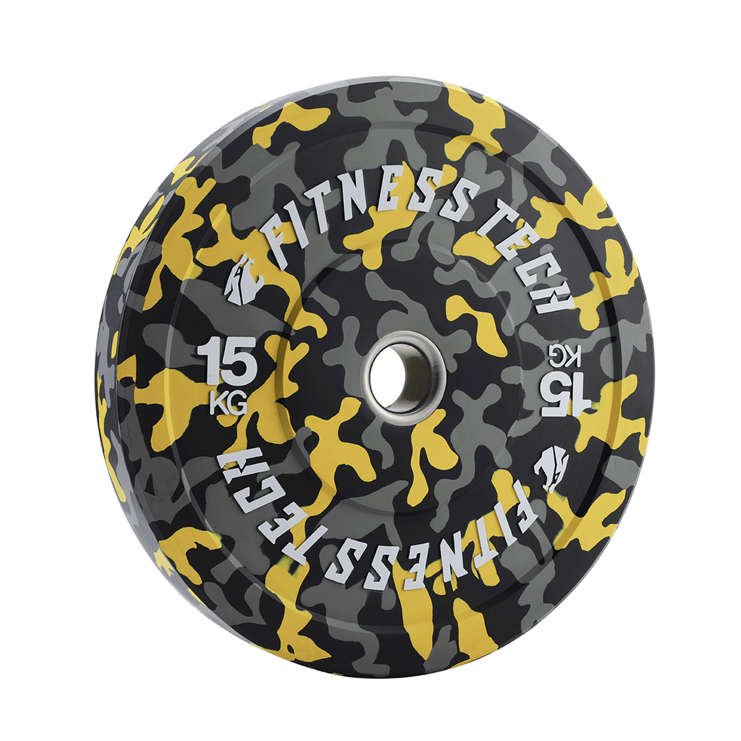 Set de 150kg Disco Bumper Plate Camuflaje Flecks Alta Resistencia