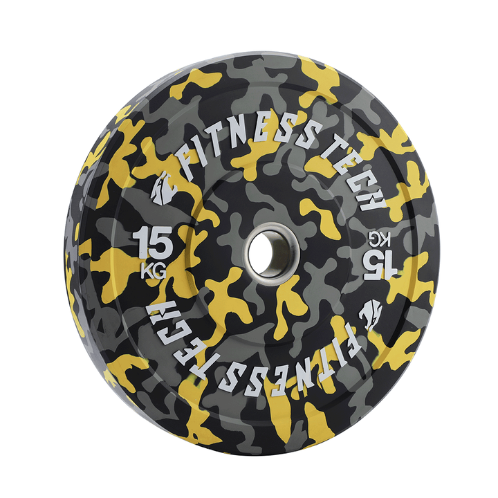 Set de 150kg Disco Bumper Plate Camuflaje Flecks Alta Resistencia