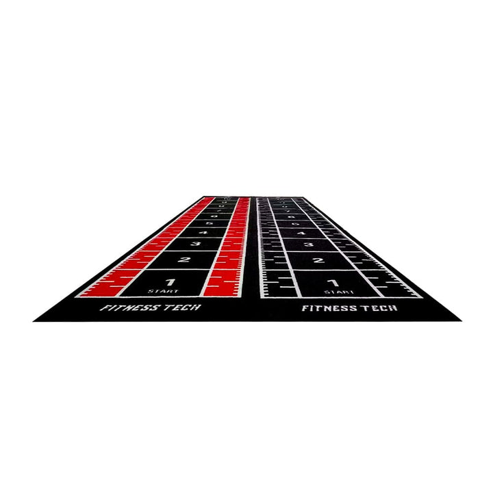 Césped artificial para gimnasio | Pista de sprint - Negro y Rojo juntos