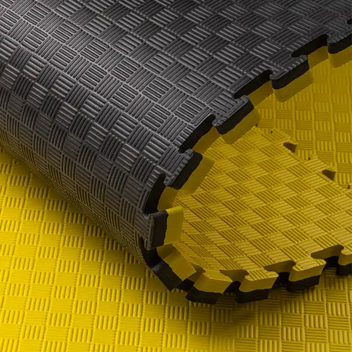 Tatami Profesional Puzzle 100x100x4 cm Negro y Amarillo