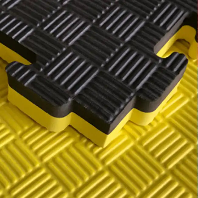 Tatami Profesional Puzzle 100x100x4 cm Negro y Amarillo